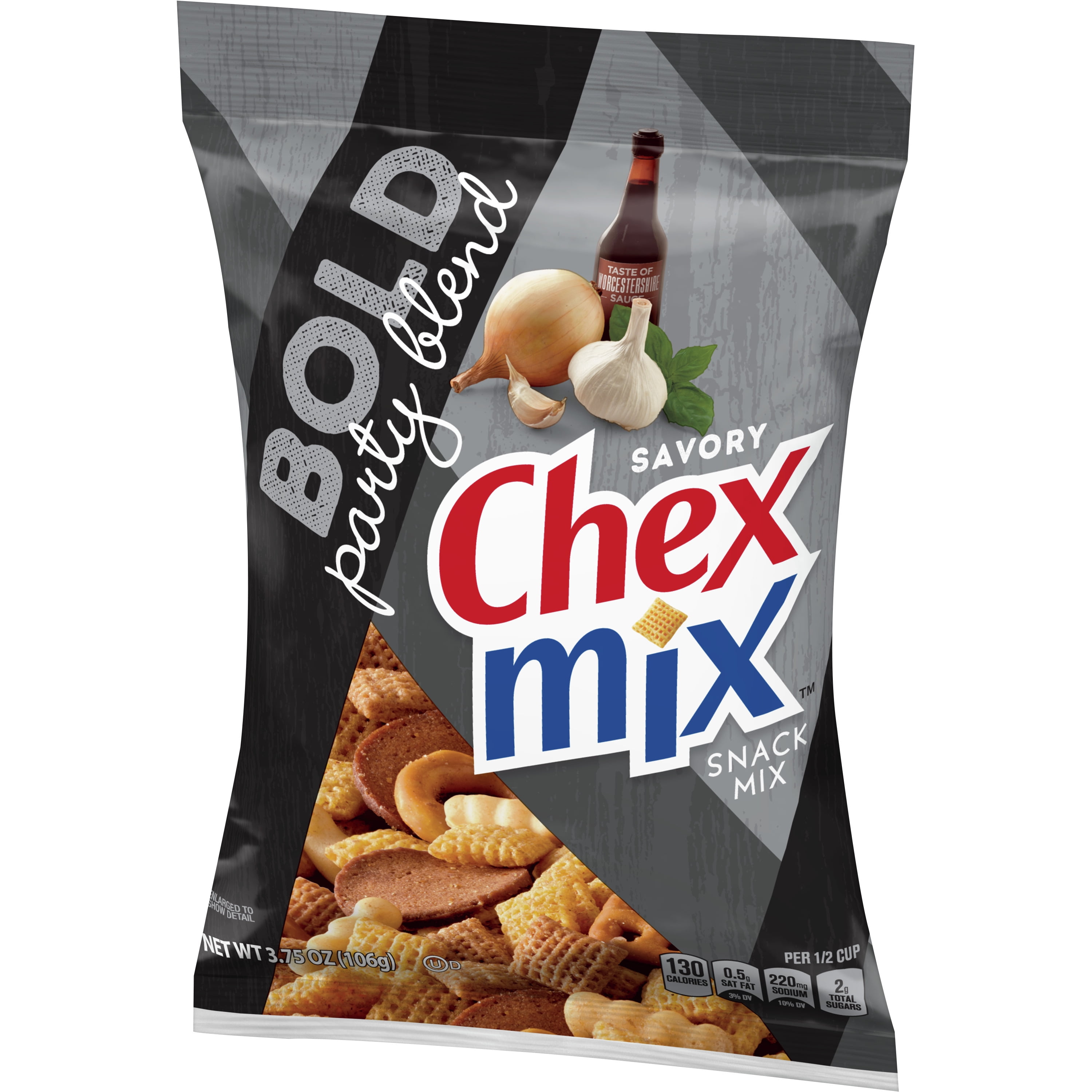 Chex Mix Snack Mix, Savory Bold Party Blend, 3.75 oz Bag