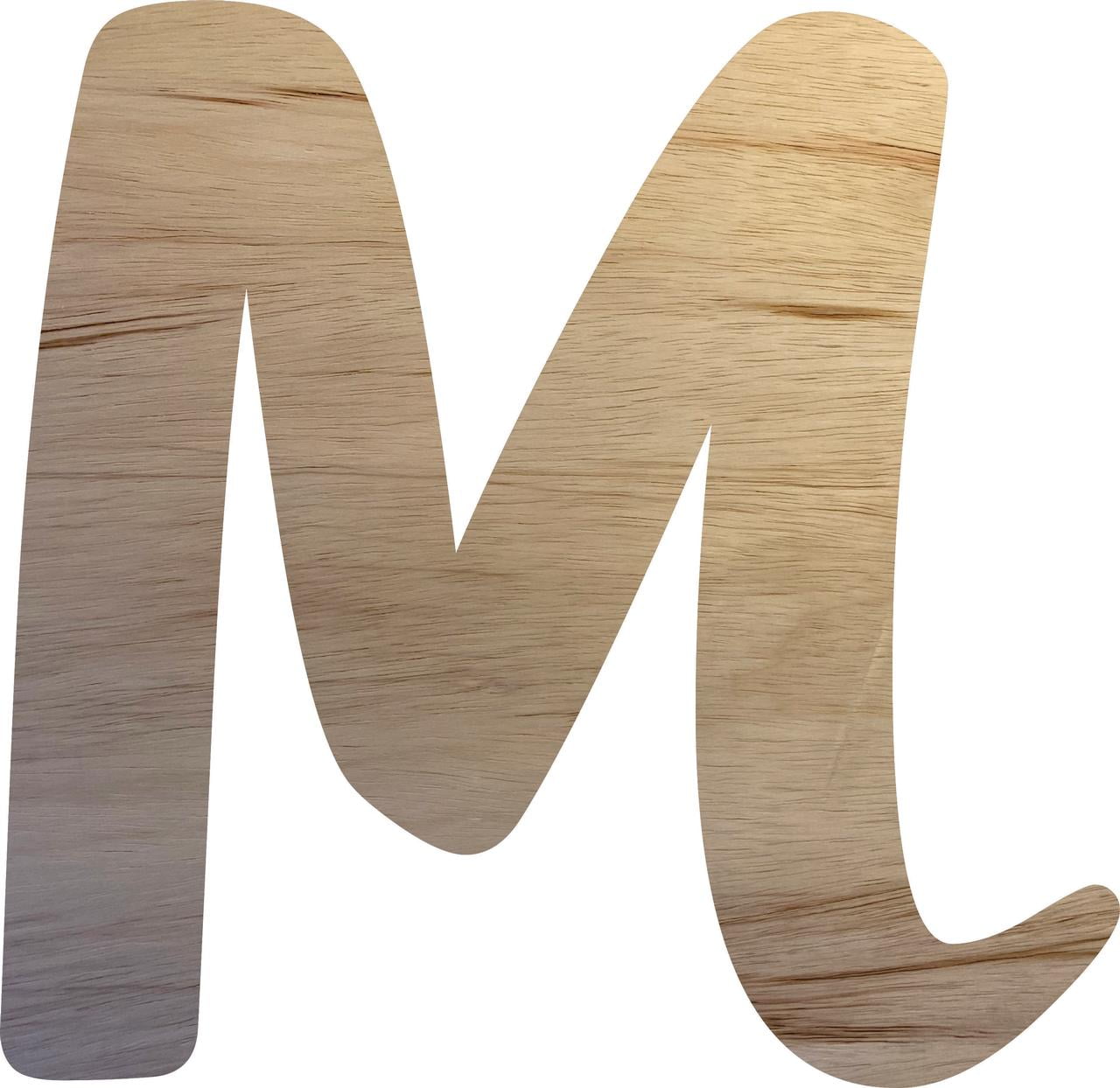 Wooden Large Letter M, Unpainted Wood 12'' Alphabet Craft Letter, DIY ...