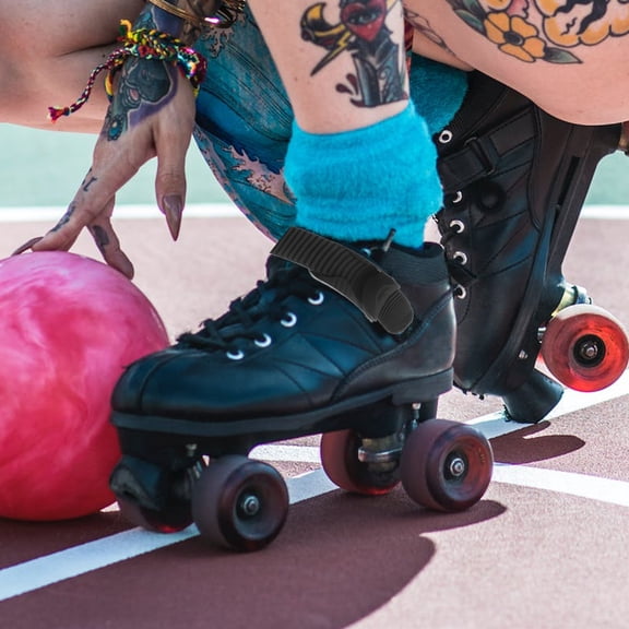 COSMOBETTY Black PP Roller Skates Buckle Straps Multifunctional Design for Various Skates 2Pcs