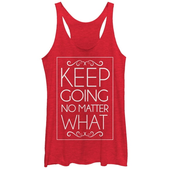 Women's CHIN UP Keep Going No Matter What Racerback Tank Top Red Heather X Large