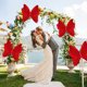 thumbnail image 5 of Decoración de ventanas con velos de mariposas y flores para bodas, festivales, fiestas, patios al aire libre, escenas decorativas., 5 of 6
