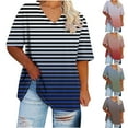 thumbnail image 1 of Ashirexll Hauts pour Femmes Tendance, Chemise de Base Imprimée à Manches Courtes et Col en V pour Femmes Grande Taille, 1 of 4