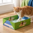 thumbnail image 1 of EGNMCR Disposable Cats Litter Box Monthly Replacement Portable And Convenient For Travel Vet Visits And Emergency Use Paper Disposable Cat Litter Tray, 1 of 9