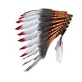 thumbnail image 2 of Indian Headdress de Plumas Artificiales Disfraz Cosplay Complemento Tradicional para Fiestas Temáticas y Festivales Adecuado para Adultos y, 2 of 8