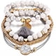thumbnail image 3 of Pulseras con borlas, pulsera de mármol con corazón, pulsera de perlas (4 piezas), 3 of 6