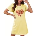 thumbnail image 4 of Chemises de Nuit Grande Taille pour Femmes, Robe de Nuit à Manches Courtes Imprimée, Chemise de Nuit Douce pour la Saint-Valentin, Robe de Nuit Classique, 4 of 5