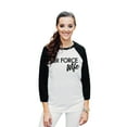 thumbnail image 2 of Air Force Wife Unisex 3/4 Sleeves Baseball Raglan T-Shirt Tee White Black Large, 2 of 4
