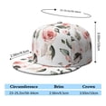 thumbnail image 5 of Bright Floral Print Snapback Cap, Adjustable Flat Bill Hat, Colorful Watercolor Flowers, Hip Hop Style Unisex, 5 of 8