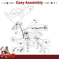 thumbnail image 6 of Walsunny 2-Piece 3D Lighted Christmas Reindeer Family with 170 Warm White LED Lights Festive Holiday Decoration, 6 of 7