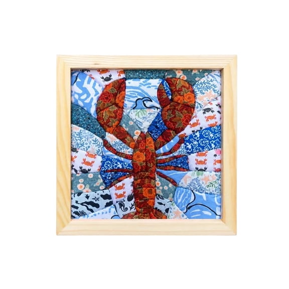 Premium No-Sew Kinusaiga Fabric Art Kit for Adults, DIY No-Sew Kinusaiga Cut Cloth Handcraft Kit, 3D Textured Sea Creature Collage, Relaxing Handmade Art Project, B