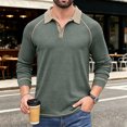 thumbnail image 6 of Mens Long Sleeve Polo Shirts Fashion Casual Raglan Button Polo Tee Collared Golf Shirt, S, 6 of 6