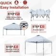 thumbnail image 4 of ABCCANOPY 8 ft x 8 ft Easy Pop up Outdoor Portable Instant One Push Function Canopy Tent with Air Vent, White, 4 of 8