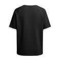 thumbnail image 7 of Gfyviroh Tee Shirts for Men Loose Quarter Zipper Crewneck T Shirts Oversized Short Sleeve Patchwork Tshirts, 7 of 7