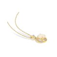 thumbnail image 4 of 1.39 Carat (Ctw) Opal and White Topaz Halo Pendant Necklace in Yellow Sterling Silver with Chain for Women, 4 of 6