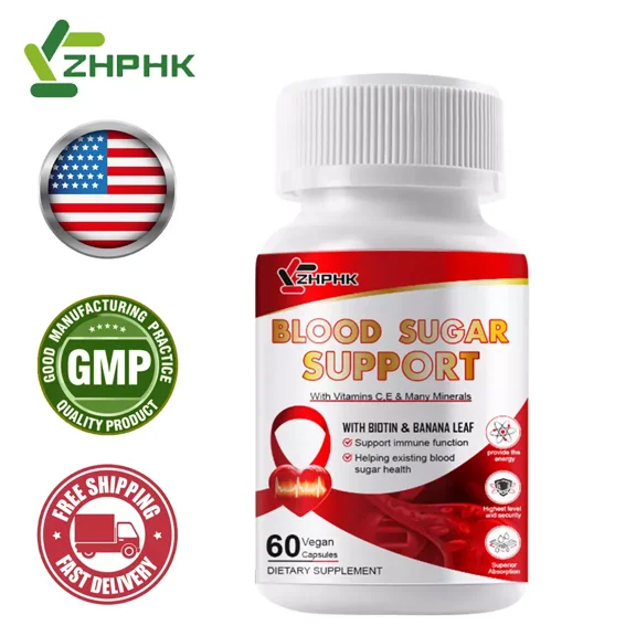 ZHPHK Blood Sugar Support & Blood Pressure Supplement Supports Blood Balance 60 Capsules