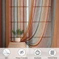 thumbnail image 5 of OVZME Bright Orange Ombre Print Crushed Sheer Curtains 63 Inch Length 2 Panels, Rod Pocket Light Filtering Window Drapes for Kitchen Bedroom Living Room, Each 42x63 Inch, 5 of 5