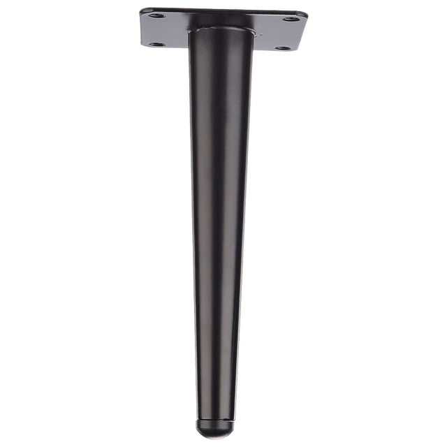 Patas de muebles de metal cónicas redondas negras, 20 cm de altura, ideales para sofás, armarios, camas y más - Mejora del hogar DIY