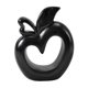 thumbnail image 5 of Estatua de manzana de resina, figura decorativa, artesanía, modelo de manzana coleccionable, adorno de escritorio para estante, chimenea, centro de Negro, 5 of 8