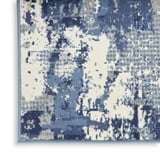 Nourison Grafix Abstract Navy Blue Area Rug, 5'3 x 7'3, Durable ...