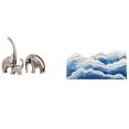 thumbnail image 1 of Tnarru Ceramic Elephant Figurines and Area Rug for Home Decor Collectible Animal Sculpture Ornament Non Slip Carpet Nursery Gift, 1 of 8