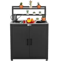 Feasto Garden Potting Bench with Storage Cabinet,Outdoor Gardening Table & Work Bench for Horticulture,Brown