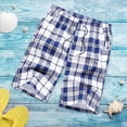 thumbnail image 4 of Fmbrln Mens Shorts Drawstring Waisted Plaid Printed Summer Beach Shorts Fashion Casual Trunks, 4 of 9