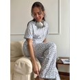 thumbnail image 6 of Women'S Pajamas 2 Piece Cotton Blend PJ Set Gray L, 6 of 9