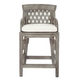 thumbnail image 4 of Home Square 24" Wood Rattan Frame Counter Stool in Gray Finish - Set of 3, 4 of 7