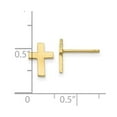 thumbnail image 2 of 7mm 10k Solid Yellow Gold Polished Religious Faith Cross Earrings 9x7mm Wide Stud Earring for Women, 2 of 2
