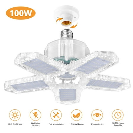 80w Led Garage Lights 8000 Lumens Super Bright Ceiling With 5 Adjustable Panels Easy Installation 6500k Deformable For Basement Work Barn Canada - Deformable Led Garage Ceiling Lights 8000 Lumens 80w Led Garage Lights 8000 Lumens Super Bright Ceiling With 5 Adjustable Panels Easy Installation 6500k Deformable For Basement Work Barn Canada - Deformable Led Garage Ceiling Lights 8000 Lumens