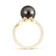 thumbnail image 2 of Angara Tahitian Cultured Pearl Ring with Diamond Loop in 14K Yellow Gold for Women | June Birthstone Jewelry for Her, 2 of 7