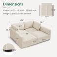 thumbnail image 2 of Marrber Modular Sleeper Sofa Sectional with Reversible Storage Seats and Comfy Corduroy Upholstery for Living Room, Home Theater, Beige, 2 of 11