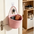 thumbnail image 6 of Linnome Woven Wall Hanging Storage Basket Hangable Sundry Organizer Basket for Cosmetics Snack Small Household Goods Classification Arrangement, 6 of 6