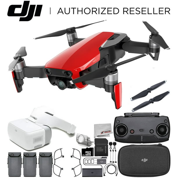 DJI Mavic Air Drone Quadcopter (Rouge Flamme) + DJI Lunettes FPV Casque VR  FPV POV Expérience Ultime Bundle 