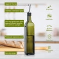 thumbnail image 2 of Dispensador de aceite de oliva de vidrio de 17 oz - Aceitera y vinagrera verde de 500 ml con vertedor y embudo - Decantador de aceite de oliva para cocina, 2 of 6