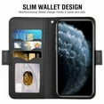 thumbnail image 2 of Iphone 11 Pro Cover Rfid, Iphone 11 Pro Protective Cover, Shockproof Mobile Phone Cover Stand Function Thickened Tpu Card Pocket Magnetic Closure Folding Cover for Iphone 11 Pro (5.8 Inches) Black, 2 of 7