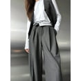thumbnail image 2 of Women'S Work Pants Wide Leg Dress Pants High Waisted Casual Business Office Pants Slacks Grey M, 2 of 7