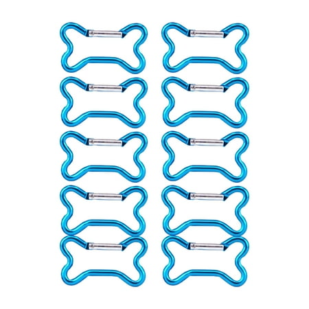 Jesscasday 10pack Solid Bone Shape Aluminum Gear Clip Travel Carabiner Paracord Carabiner