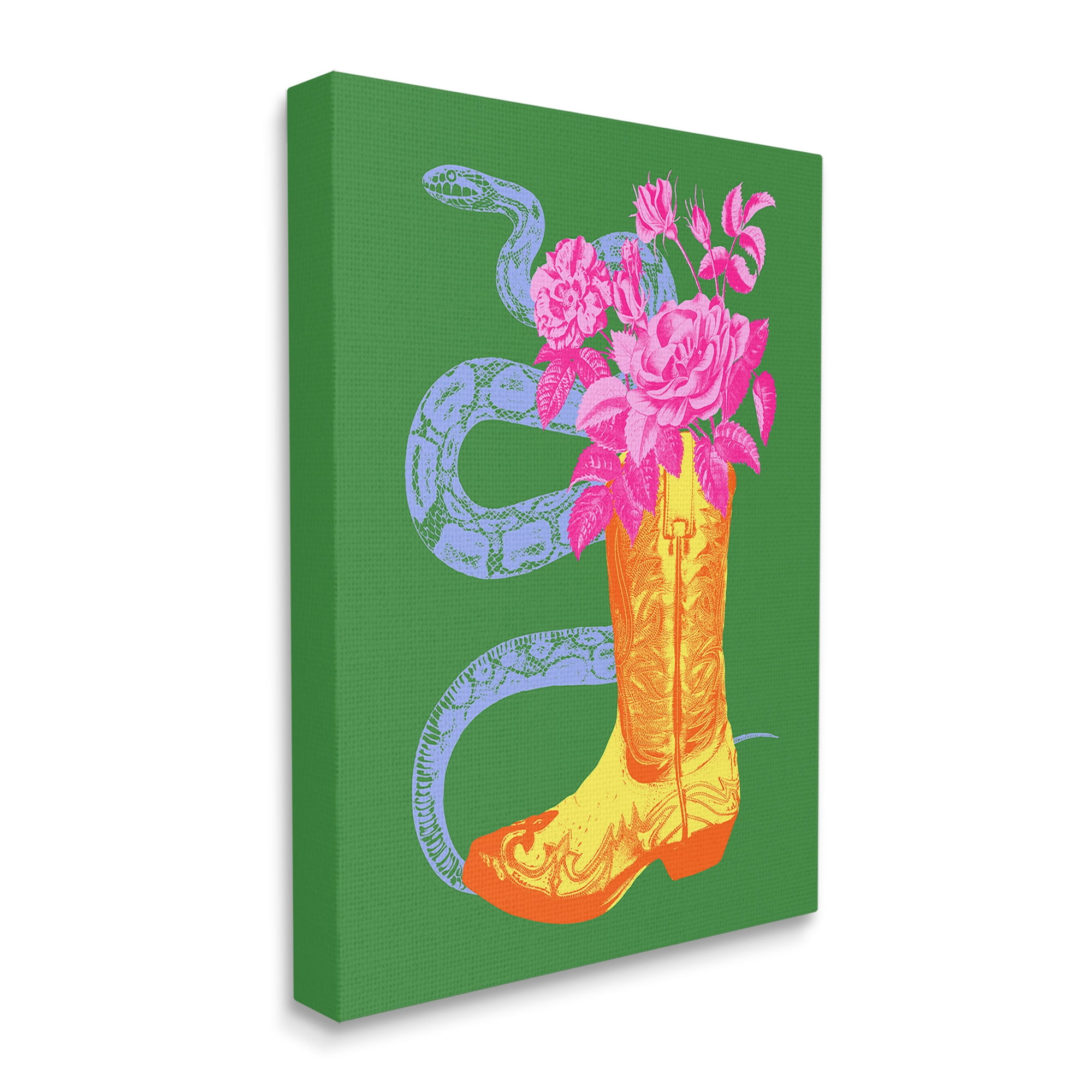 Stupell Industries Snake & Boot Bouquet Botanical & Floral Painting Gallery Wrapped Canvas Art Print Wall Art, 30 x 40
