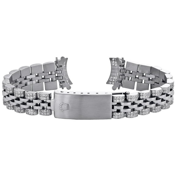 Ladies Custom Diamond Jubilee Watch Band to Fit 26mm Rolex DateJust Case 3.80 CT