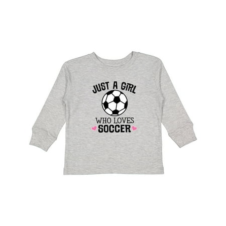 

Inktastic Just a Girl Who Loves Soccer Gift Toddler Toddler Girl Long Sleeve T-Shirt