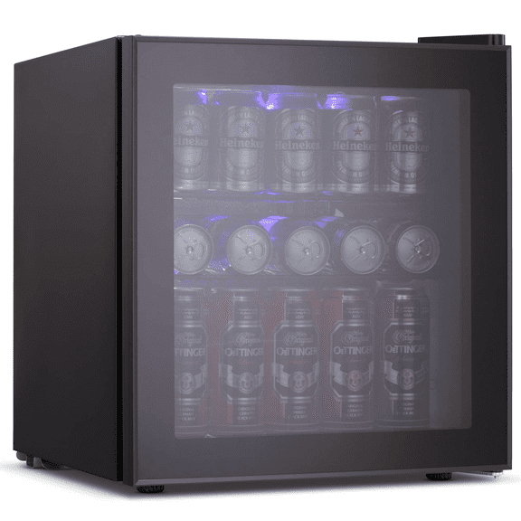YUKOOL 12 Bottle/20 Can Wine Cooler, Mini Compact Beverage Cooler, Stainless Steel Freestanding Refrigerator 1.6cu.ft