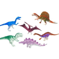 KOYPTL Colorfull Plastic Dinosaurs Figurine Model Toys,6ct Dinosaur Figures for Toddlers Ages 3 ,Kids Dino Themed Birthday Party Supplies Cake Topper Decorations Christmas Stocking Stuffers Gift