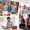 thumbnail image 2 of Whoinshop Summer Tops for Women 2026 Trendy Dressy Casual Blouse Puff Short Sleeve Shirts Knit Henley V Neck T Shirt Tunic, 2 of 7