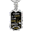 thumbnail image 5 of Happy Birthday Dad Hero Stainless Steel or 18k Gold Premium Swivel Dog Tag Keychain, 5 of 10