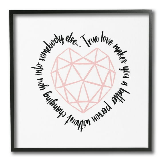 Stupell Industries True Love Inspirational Inspirational Painting Black Framed Art Print Wall Art, 12 x 12