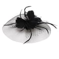 thumbnail image 1 of 1 unid novia vestido de pluma tocado banquete fiesta pluma flor pelo aro negro, 1 of 5