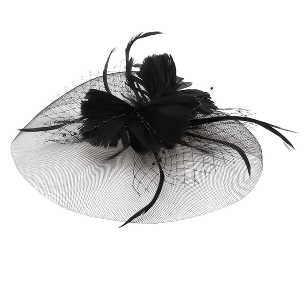 KAKOWELY 1 pieza de tocado de plumas para vestido de novia, banquete, fiesta, flores de plumas, color negro