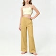 thumbnail image 7 of Qodauz Girls Soft Wide Leg Sweatpants High Waisted Straight Leg School Uniform Pants with Pockets 5-14 Years, 7 of 7
