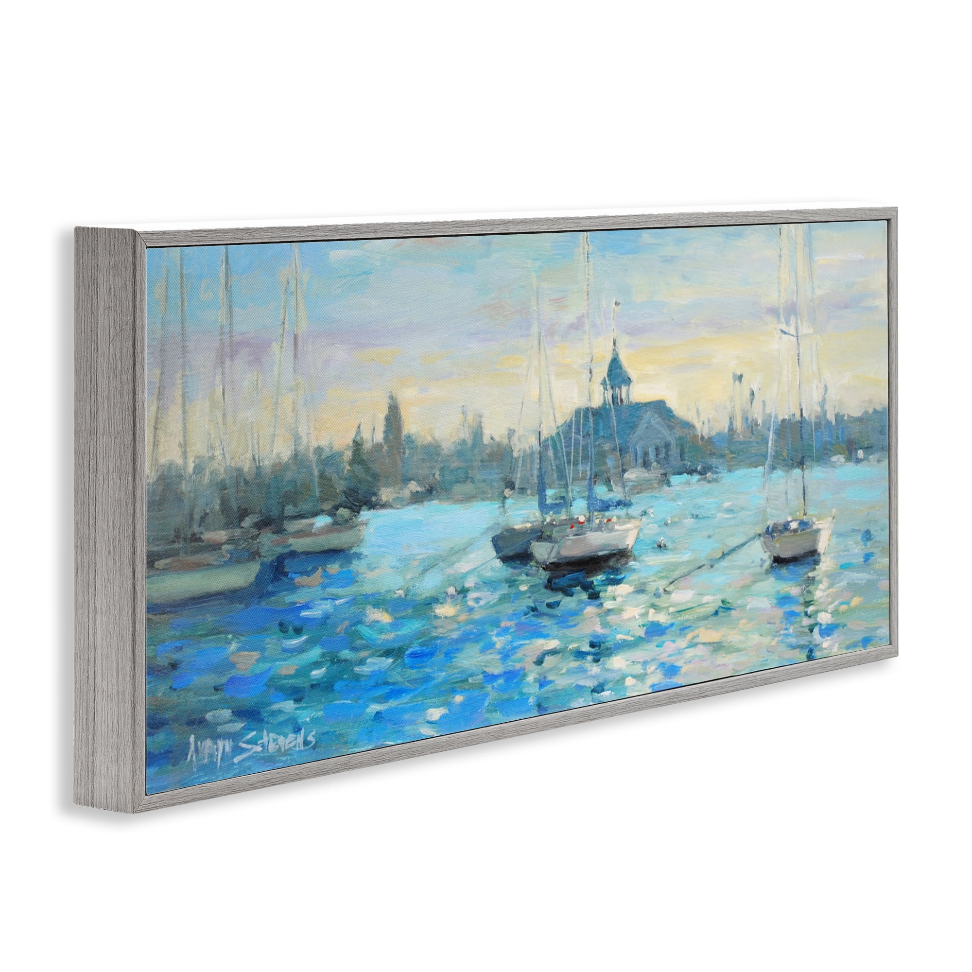 Stupell Industries Sunday On The Water Gray Framed Giclee Art, design by Allayn Stevens